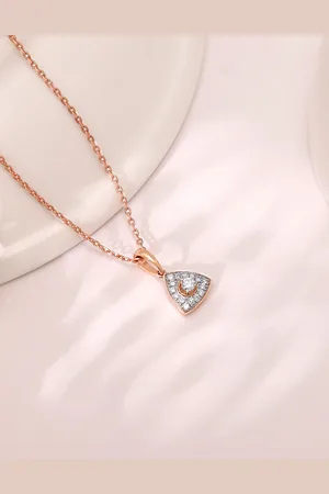 GIVA Women 18K Rose Gold Diamond Pendant