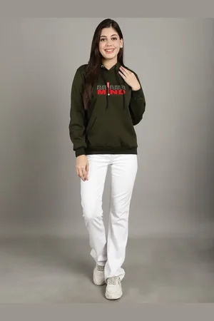 Jinfo Women Printed Hooded Sweatshirt