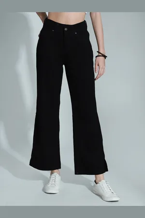 High Star Women Black Straight Fit High-Rise Jeans