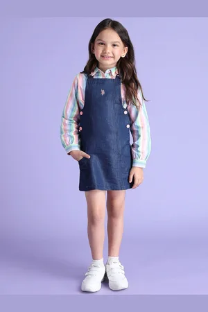 Ralph Lauren Girls Cotton Casual Pinafore Dress