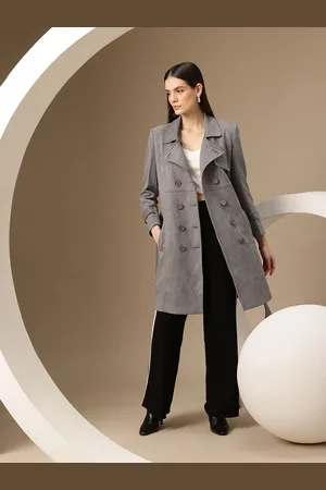 Chemistry Suede Finish Notched Lapel Collar Overcoat