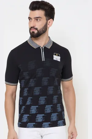 Duke Men Abstract Printed Polo Collar Slim Fit T-shirt