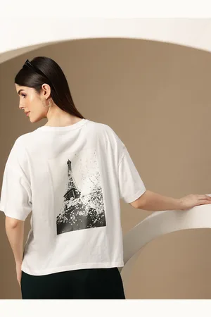 Chemistry Women Printed Drop-Shoulder Sleeves T-shirt