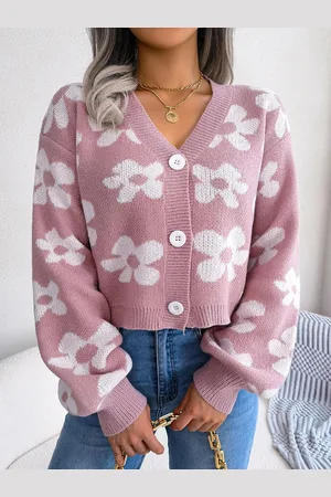 HERE&NOW Women Floral Crop Cardigan