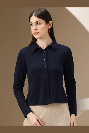 Chemistry Spread Collar Fitted Knitted Shirt