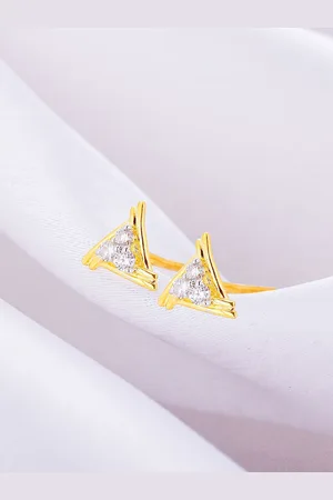 GIVA 14KT Geometric Trio Diamond Earrings