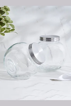 Home Centre Transparent Glass Storage Container 1.6L