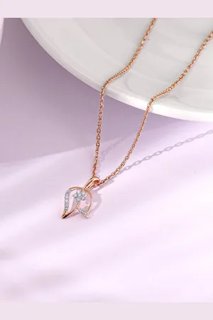 GIVA Women 14K Rose Gold Diamond Pendant