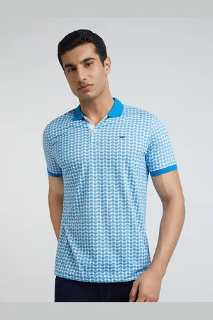Park Avenue Men Geometric Print Polo Collar Slim Fit T-shirt