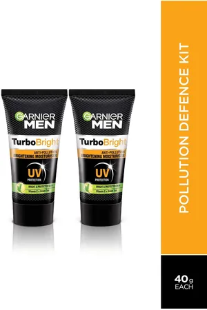Garnier Men Set Of 2 Turbo Bright Anti-Pollution Brightening Moisturizers - 40 g each