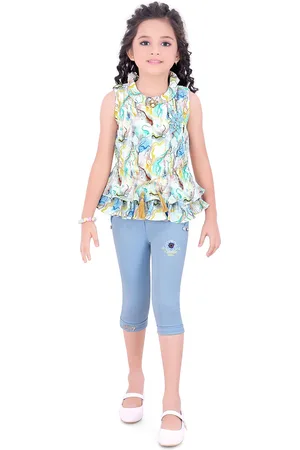 BAESD Girls Printed Top with Capris