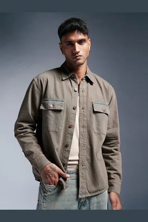 FREAKINS Men Denim Jacket with Patchwork