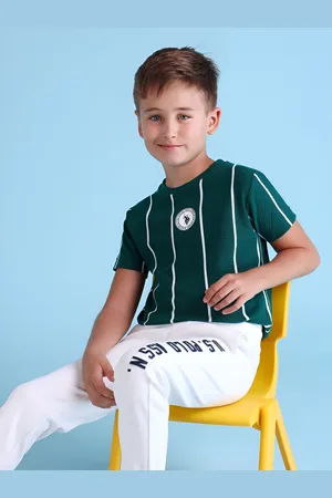Ralph Lauren Boys Typography Striped Pockets T-shirt