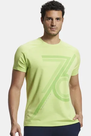 Jockey Men Super Combed Cotton Printed Half Sleeve Tshirt with Stay Fresh Treatment-MV02