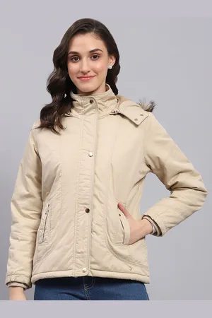 Monte Carlo Women Hooded Solid Cotton Casual Parka Jacket
