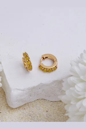 Accessorize 14K Gold Plated Z Birthstone Hoop Earring