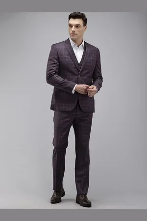 Park Avenue Checked Super Slim Fit Notched Lapel Single-Breasted Formal 3 Piece Suits