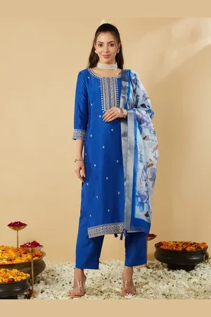 Mokosh Women Ethnic Motifs Embroidered Regular Sequinned Kurta with Trousers & With Dupatta