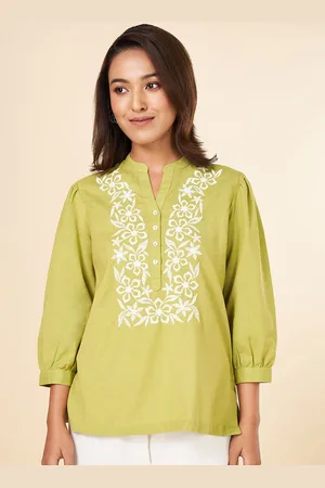 Pantaloons Women Floral Embroidered Cotton Tunic