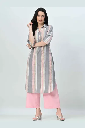 ALL WAYS YOU Women Striped Regular Kurta with Palazzos