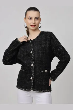 Kalini Self Design Long Sleeve Woolen Overcoat
