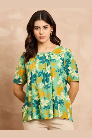 all about you Women Cotton Floral Printed Top