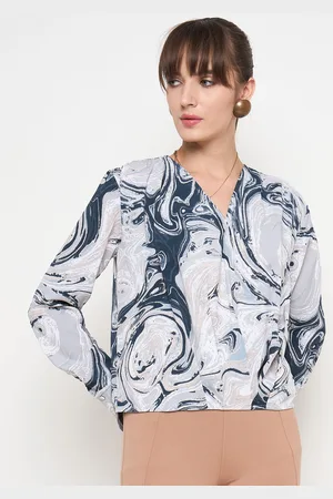 MADAME Women Printed Wrap Top