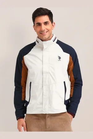 U.S. Polo Assn. Men Colourblocked Longline Quilted Jacket