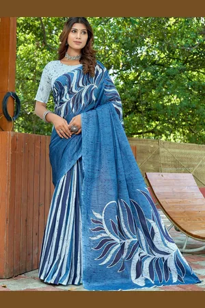 HERE&NOW Women Pure Cotton Bhagalpuri Saree With Blouse Piece