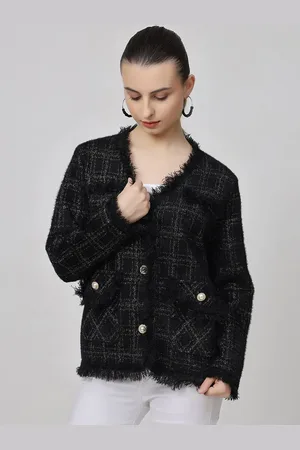 Kalini Self Design Long Sleeve Woolen Overcoat