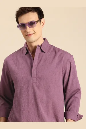 Mast & Harbour Self Design Tie Up Detailing Opaque Casual Shirt