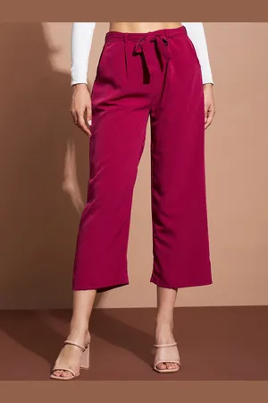 DressBerry Women Mid-Rise Flared Culottes Trouser