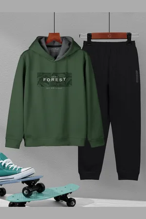 HELLCAT Boys Printed Hooded T-shirt With Jogger