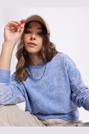 DressBerry Tie-Dye Washed Effect Drop-Shoulder Sleeves Pullover