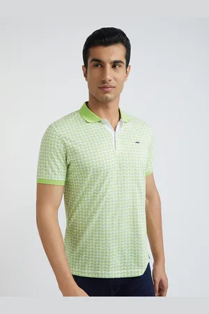 Park Avenue Men Geometric Print Polo Collar Slim Fit T-shirt