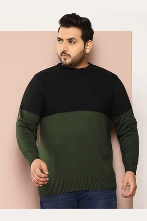 Sztori Men Plus Size Colourblocked Sweater