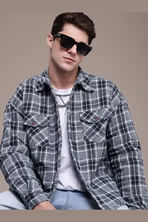 Roadster The Life Co. Spread Collar Checked Tailored Jacket