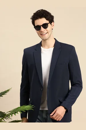 Mast & Harbour Self Design Textured Single-Breasted Casual Blazer