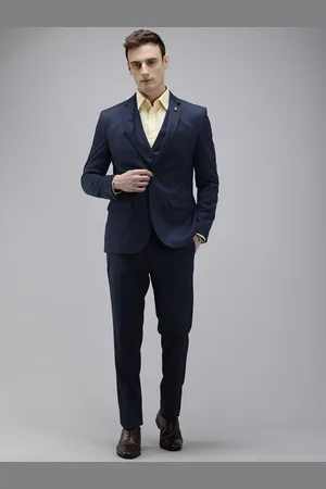 Park Avenue Super Slim Fit Self Design Notched Lapel Single-Breasted 3 Piece Suits