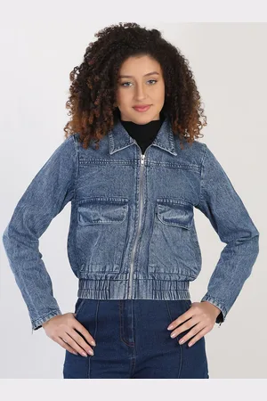 Chemistry Spread Collar Washed Denim Jacket