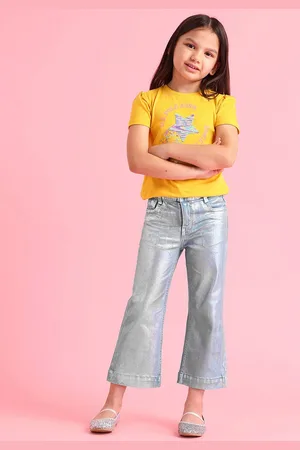 Ralph Lauren Girls Cotton Clean Look Classic Mid-Rise Bootcut Jeans