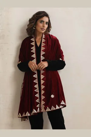 trueBrowns Women Velvet Embellished Stole