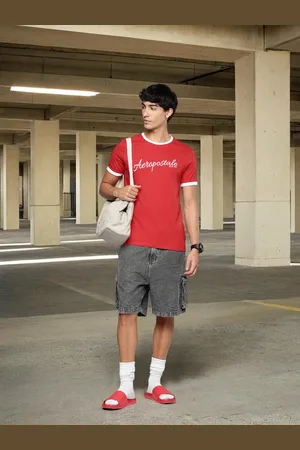 Aeropostale Men Brand Logo Printed Pure Cotton T-shirt