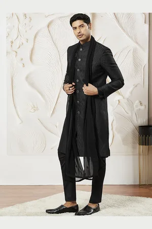 Vastramay Embroidered Slim-Fit Sherwani Set