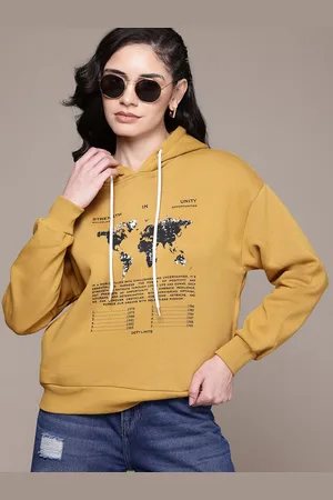 Roadster Printed Fleece Hooded Sweatshirt