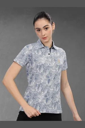 STELLERS Women Printed Polo Collar T-shirt
