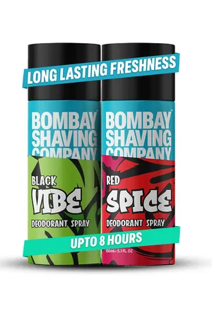 Bombay Shaving Company Men Set of Red Spice & Black Vibe Deodorant Spray - 150 ml each