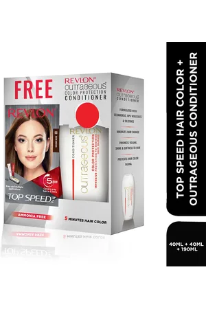 Revlon Set of Top Speed Hair Color - Dark Brown 65 & Free Outrageous Conditioner