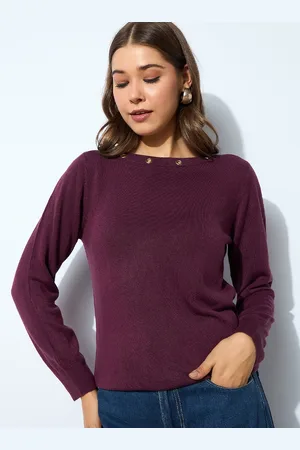 Sassafras Women Purple Solid Pullover