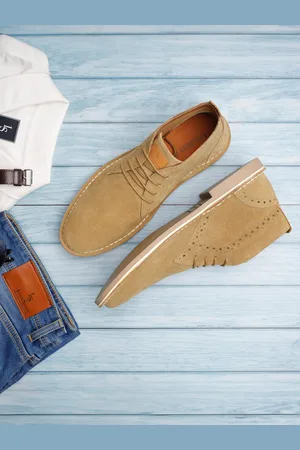 LOUIS STITCH Men Mid-Top Solid Suede Desert Boots